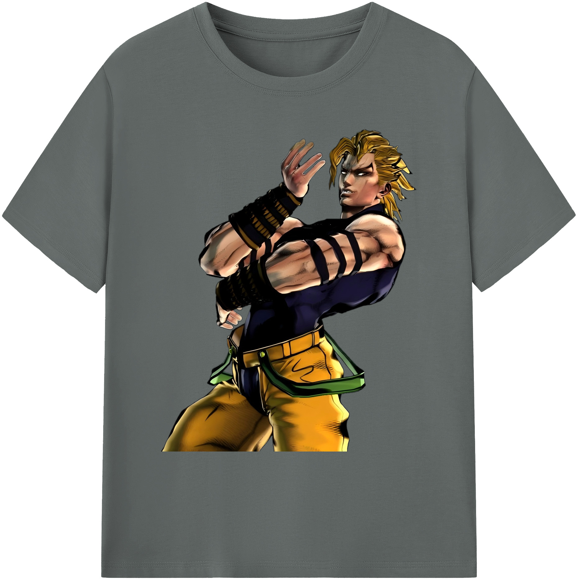 （画像用） ジョジョの奇妙な冒険 ディオ?ブランドー JoJo's Bizarre Adventure Dio Brando 綿100％ メンズ半袖Tシャツ｜肌触りやわらか＆通気性